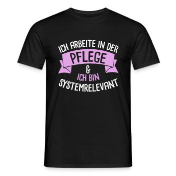 Ich Arbiete In Der Pflege Ich Bin Systemrelevant - Männer T-Shirt - Schwarz - Vorne - AI Model Male 178 light (178cm)