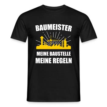 Baumeister Baustelle Bauleiter Geschenk - Männer T-Shirt - Schwarz - Vorne - AI Model Male 178 light (178cm)