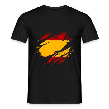 Drapeau Espagne - T-shirt homme - noir - Devant - AI Model Male 178 light (178cm)