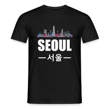 Seoul Südkorea South Korea Stadt Heimat Geschenk - Männer T-Shirt - Schwarz - Vorne - AI Model Male 178 light (178cm)