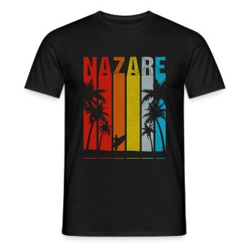 Cadeau de surf Nazare Portugal - T-shirt homme - noir - Devant - AI Model Male 178 light (178cm)