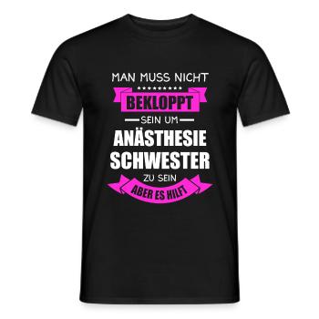 Anästhesie Schwester Pflegekraft Krankenpflege - Männer T-Shirt - Schwarz - Vorne - AI Model Male 178 light (178cm)
