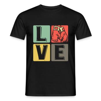 Boxing - Love - Men's T-Shirt - black - Front - AI Model Male 178 light (178cm)