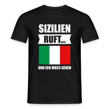 Sizilien Italien Palermo Geschenk - Männer T-Shirt - Schwarz - Vorne - AI Model Male 178 light (178cm)
