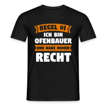 Ofenbauer Ofen Kamin Geschenk - Männer T-Shirt - Schwarz - Vorne - AI Model Male 178 light (178cm)