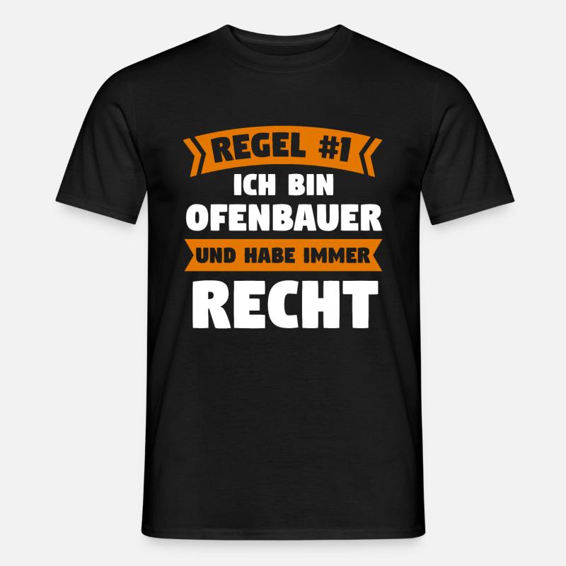 Ofenbauer Ofen Kamin Geschenk - Männer T-Shirt - Schwarz