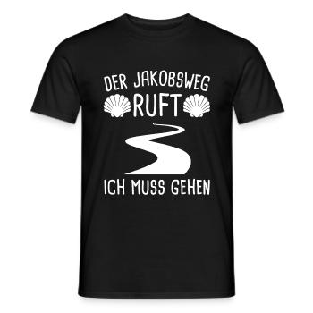 Jakobsweg Pilger Pilgern Geschenk - Männer T-Shirt - Schwarz - Vorne - AI Model Male 178 light (178cm)