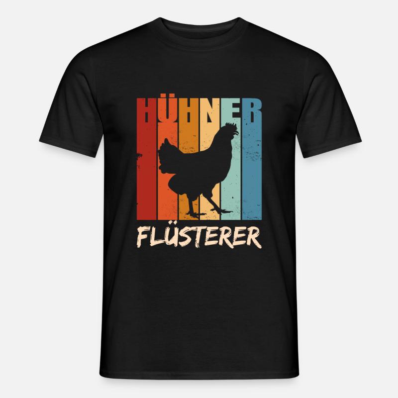 Retro Hühner Flüsterer Geschenk - Männer T-Shirt - Schwarz