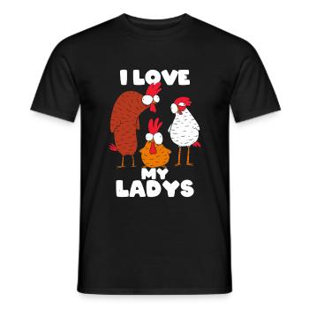 chicken - Men's T-Shirt - black - Front - AI Model Male 178 light (178cm)