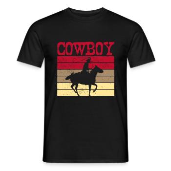 cow-boy - T-shirt homme - noir - Devant - AI Model Male 178 light (178cm)