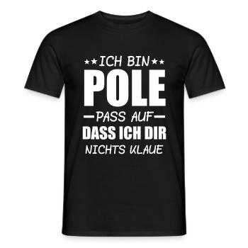 Polen Polska Pole Lustig Polnisch Witz Geschenk - Männer T-Shirt - Schwarz - Vorne - AI Model Male 178 light (178cm)