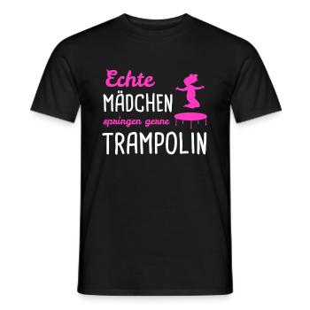 Trampolin Springen Trampolinspringer Geschenk - Männer T-Shirt - Schwarz - Vorne - AI Model Male 178 light (178cm)