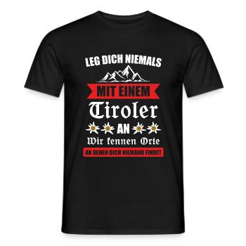 Tirol Tiroler Tirolerin Geschenk - Männer T-Shirt - Schwarz - Vorne - AI Model Male 178 light (178cm)