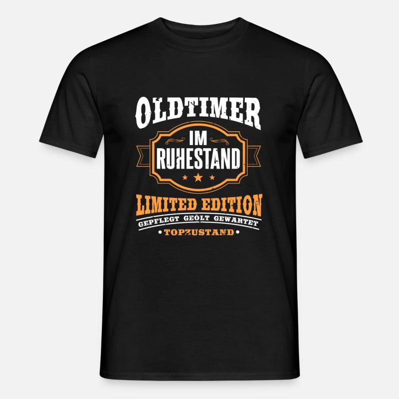 Oldtimer im Ruhestand Rentner Geschenk - Männer T-Shirt - Schwarz