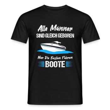 Motorboot Boot Bootsbesitzer Boote Geschenk - Männer T-Shirt - Schwarz - Vorne - AI Model Male 178 light (178cm)