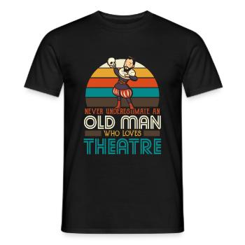 An old man who loves theatre - Männer T-Shirt - Schwarz - Vorne - AI Model Male 178 light (178cm)