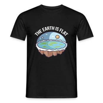 La terre est plate - Earth Society - T-shirt homme - noir - Devant - AI Model Male 178 light (178cm)