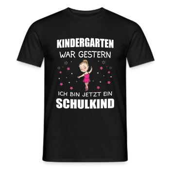 Schulkind 2020 Einschulung Mädchen Schulanfang - Männer T-Shirt - Schwarz - Vorne - AI Model Male 178 light (178cm)
