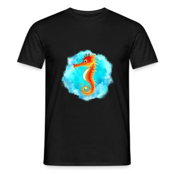 Seahorse - Men's T-Shirt - black - Front - AI Model Male 178 light (178cm)