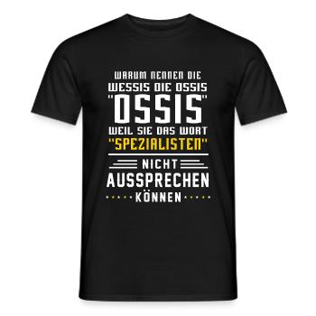 Ossi Wessi DDR BRD Witz Geschenkidee Osten Stolz - Männer T-Shirt - Schwarz - Vorne - AI Model Male 178 light (178cm)