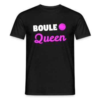 Boule Queen Boules joueur bocce cadeau - T-shirt homme - noir - Devant - AI Model Male 178 light (178cm)