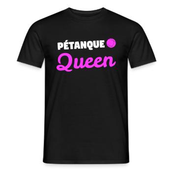 Petanque Queen petanque boules gift - Men's T-Shirt - black - Front - AI Model Male 178 light (178cm)