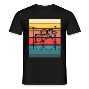 Drums vintage - Men's T-Shirt - black - Front - AI Model Male 178 light (178cm)