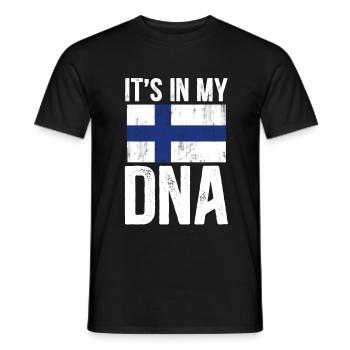 Finland flag Finnish Finnish DNA - Men's T-Shirt - black - Front - AI Model Male 178 light (178cm)