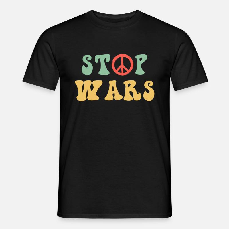 Stop krige - fred, fred tegn - Mænd T-shirt - sort
