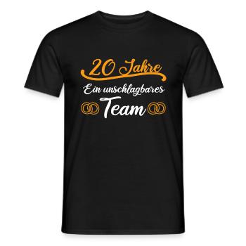 20 Jahre Hochzeitstag Porzellanhochzeit Geschenk - Männer T-Shirt - Schwarz - Vorne - AI Model Male 178 light (178cm)