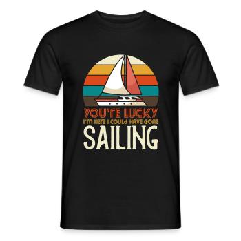 I could have gone sailing - Men's T-Shirt - black - Front - AI Model Male 178 light (178cm)