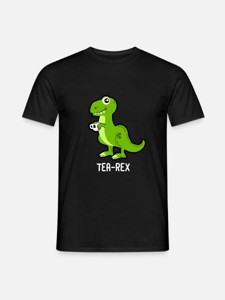 Tea-Rex Dinosaur Dino - Men's T-Shirt - black