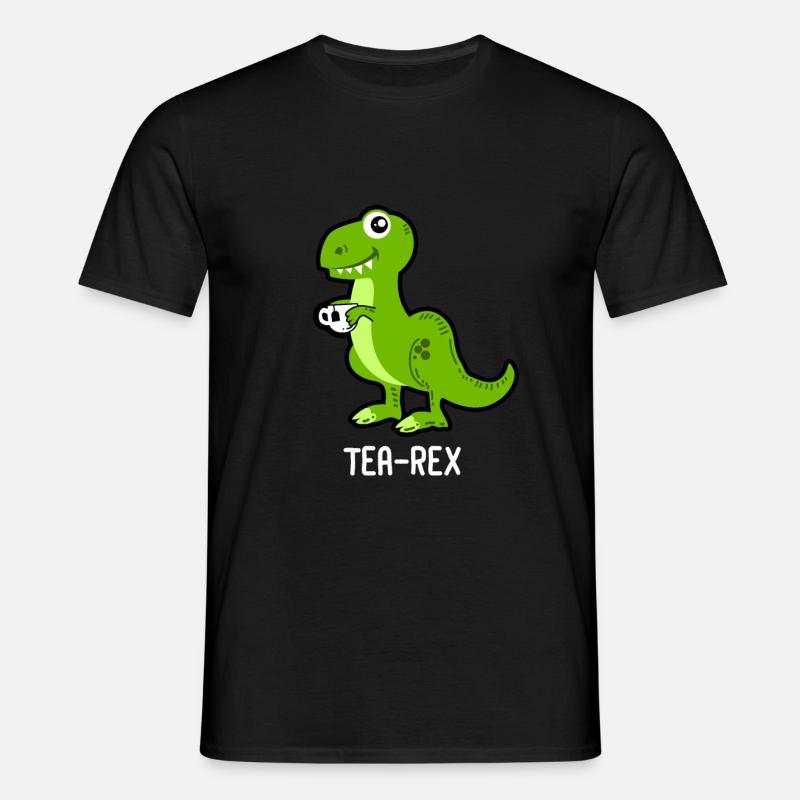 Tea-Rex Dinosaur Dino - T-shirt herr - svart