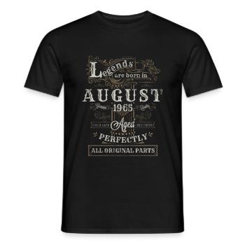 Legends are Born In August 1965 Vintage Geburtstag - Männer T-Shirt - Schwarz - Vorne - AI Model Male 178 light (178cm)