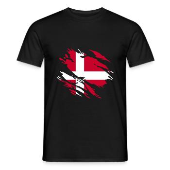 Danemark Drapeau - T-shirt homme - noir - Devant - AI Model Male 178 light (178cm)