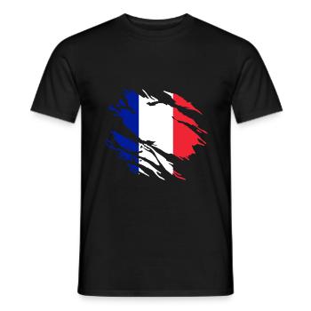 France flag - Men's T-Shirt - black - Front - AI Model Male 178 light (178cm)