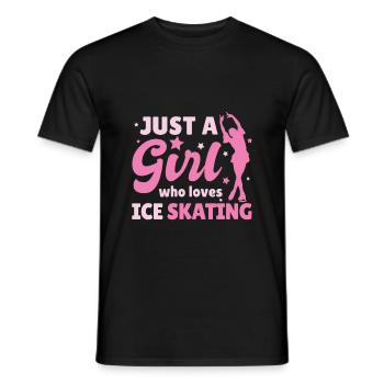 Filles de patinage sur glace sports d'hiver - T-shirt homme - noir - Devant - AI Model Male 178 light (178cm)