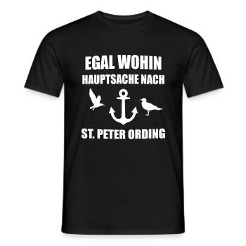 St. Peter Ording Nordsee Ostfriesland Geschenk - Männer T-Shirt - Schwarz - Vorne - AI Model Male 178 light (178cm)