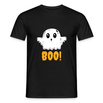 Geist Boo Halloween - Männer T-Shirt - Schwarz - Vorne - AI Model Male 178 light (178cm)