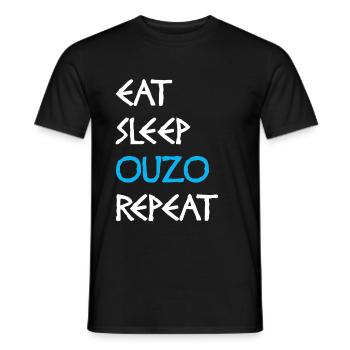 Ouzo alcohol brandy gift - Men's T-Shirt - black - Front - AI Model Male 178 light (178cm)