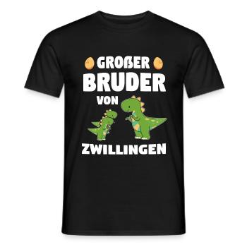Großer Bruder Von Zwillingen 2020 Dino Geschenk - Männer T-Shirt - Schwarz - Vorne - AI Model Male 178 light (178cm)