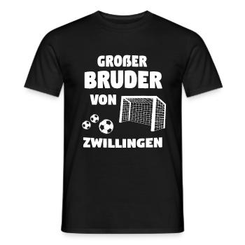Große Bruder Von Zwillingen 2020 Fußball Geschenk - Männer T-Shirt - Schwarz - Vorne - AI Model Male 178 light (178cm)