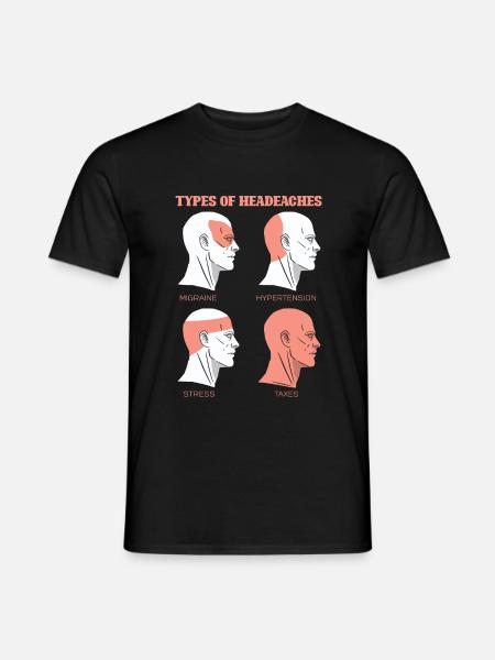 Kopfschmerzen Steuern Steuerberater - Männer T-Shirt - Schwarz