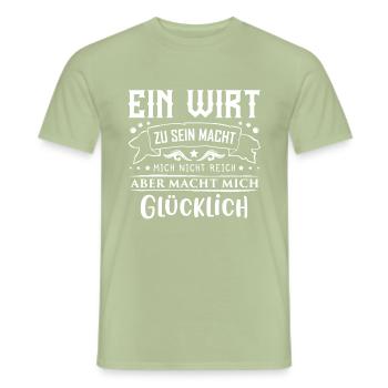 Wirt Betriebswirt Gastwirt Geschenk - Männer T-Shirt - Sage - Vorne - AI Model Male 178 light (178cm)