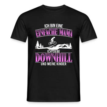 Downhill Mama MTB Mountainbike Geschenk - Männer T-Shirt - Schwarz - Vorne - AI Model Male 178 light (178cm)