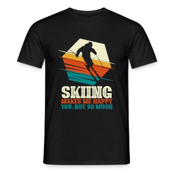 Le ski me rend heureux - skieur ski - T-shirt homme - noir - Devant - AI Model Male 178 light (178cm)