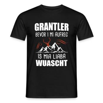 Grantler Bevor I Mi Aufreg Grantln Geschenk - Männer T-Shirt - Schwarz - Vorne - AI Model Male 178 light (178cm)
