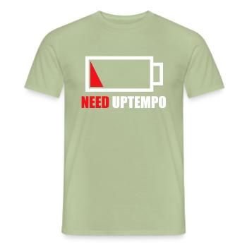 Uptempo Techno 200 BPM Gift - Men's T-Shirt - sage - Front - AI Model Male 178 light (178cm)