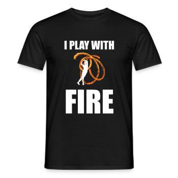 Fire poi fire poi fire dancer gift - Men's T-Shirt - black - Front - AI Model Male 178 light (178cm)