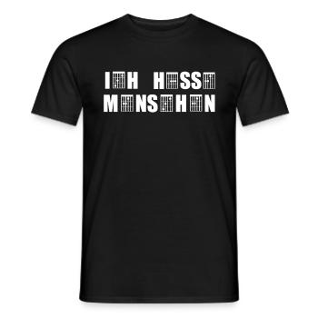 Ich Hasse Menschen Akkorde Gitarre Geschenk - Männer T-Shirt - Schwarz - Vorne - AI Model Male 178 light (178cm)